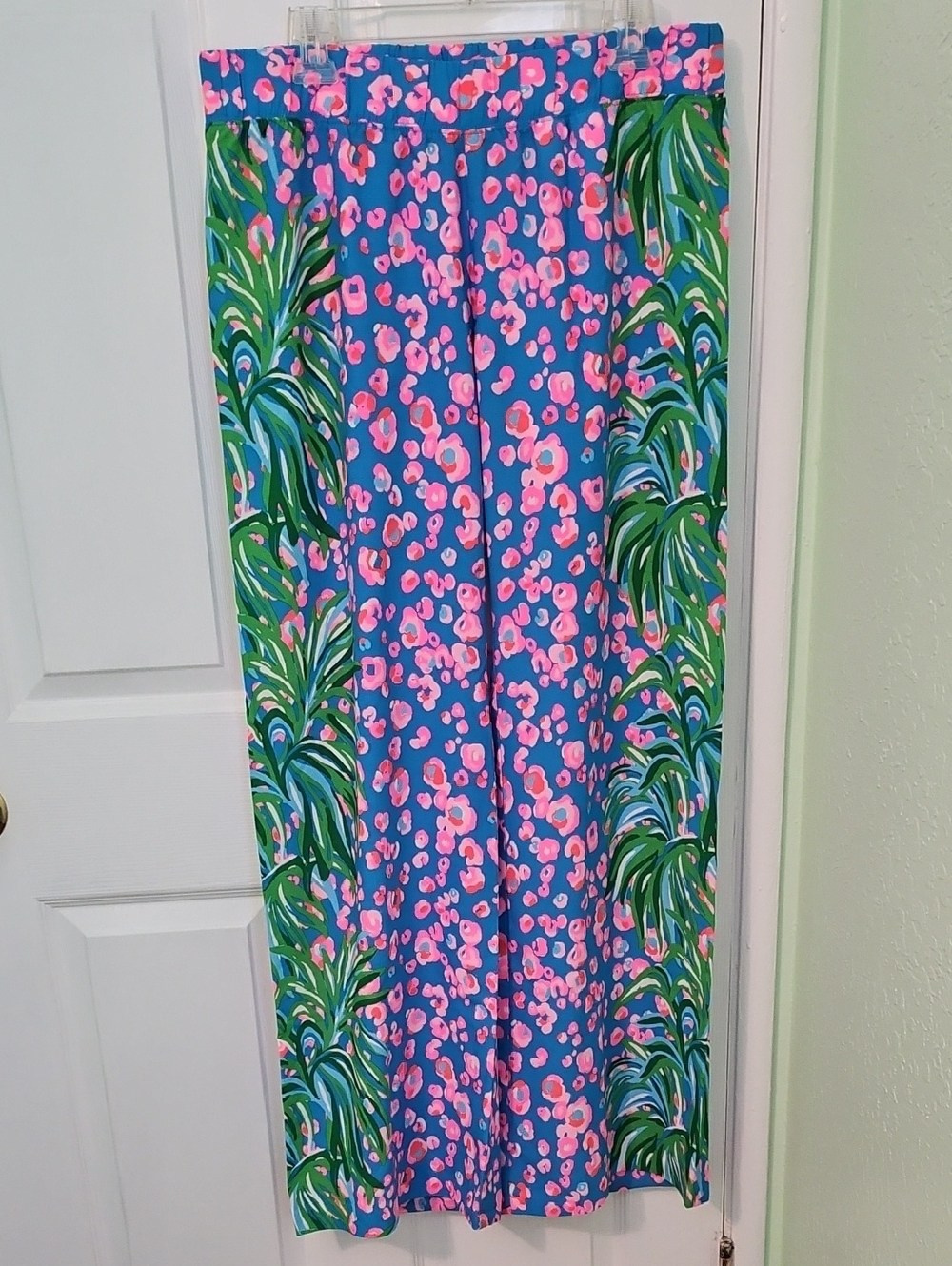 Lilly Pulitzer Floral Pants Large palazzo pants Tropical Vacation - Picture 2 of 6